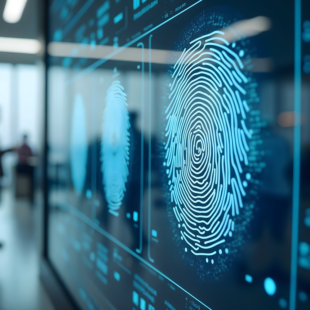 Fingerprint on the screen.
